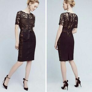 Anthropologie Beguile by Byron Lars Carissima Lace Sheath Dress – Black, Size 6